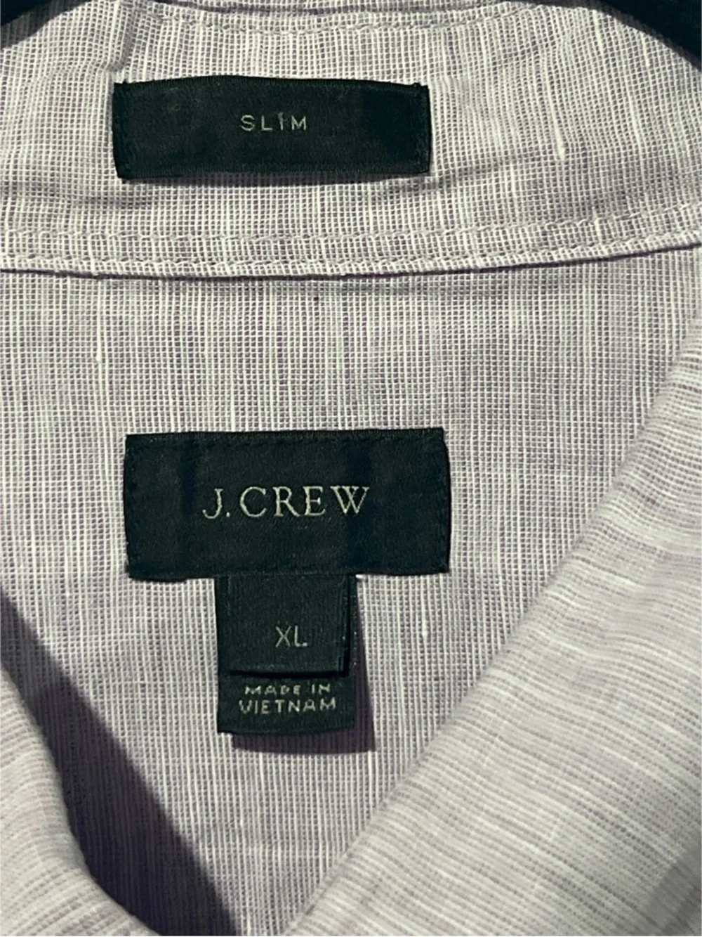 J.Crew Shirt Men’s XL Purple Lavender Linen Cotton Baird McNutt Slim Fit